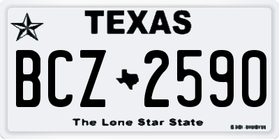 TX license plate BCZ2590