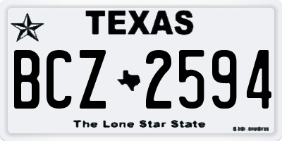TX license plate BCZ2594