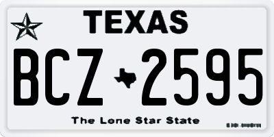 TX license plate BCZ2595
