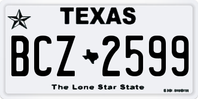 TX license plate BCZ2599