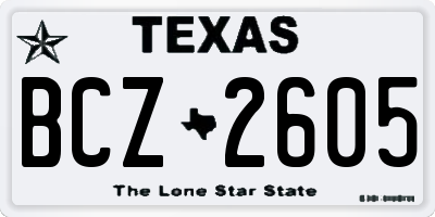 TX license plate BCZ2605