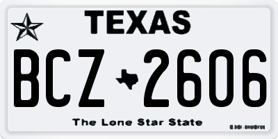 TX license plate BCZ2606