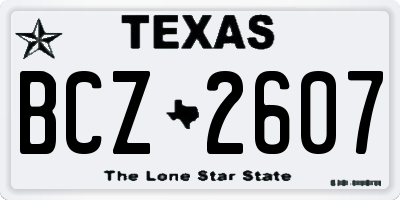 TX license plate BCZ2607