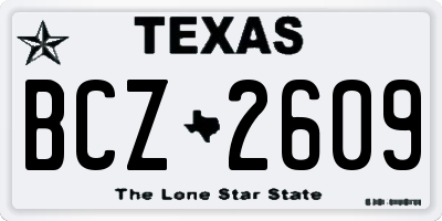 TX license plate BCZ2609