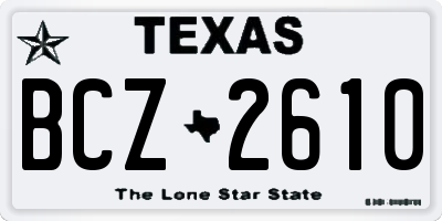 TX license plate BCZ2610