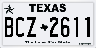 TX license plate BCZ2611
