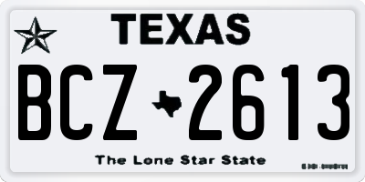 TX license plate BCZ2613