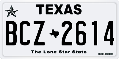TX license plate BCZ2614