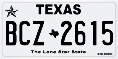 TX license plate BCZ2615
