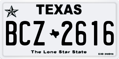 TX license plate BCZ2616