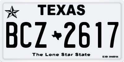 TX license plate BCZ2617