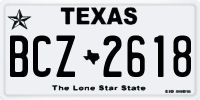 TX license plate BCZ2618