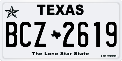 TX license plate BCZ2619