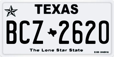 TX license plate BCZ2620