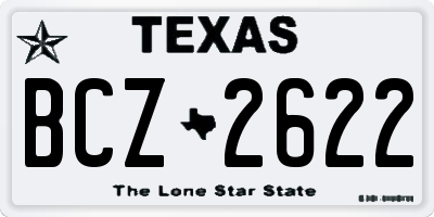 TX license plate BCZ2622