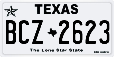 TX license plate BCZ2623