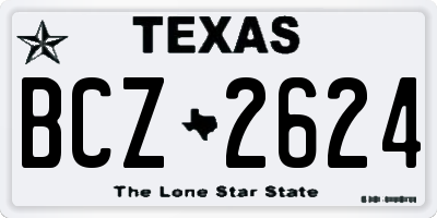 TX license plate BCZ2624