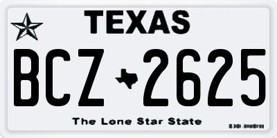 TX license plate BCZ2625