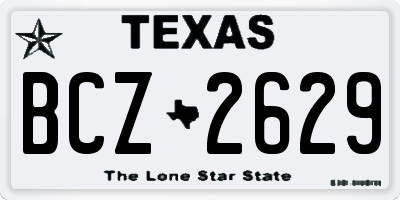 TX license plate BCZ2629