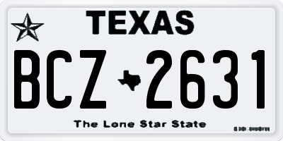 TX license plate BCZ2631