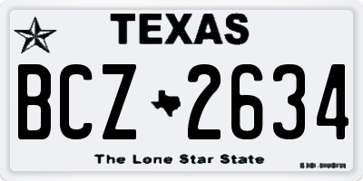 TX license plate BCZ2634