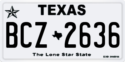 TX license plate BCZ2636