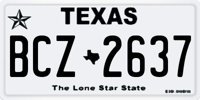 TX license plate BCZ2637