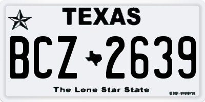 TX license plate BCZ2639