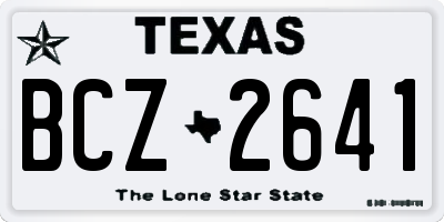 TX license plate BCZ2641