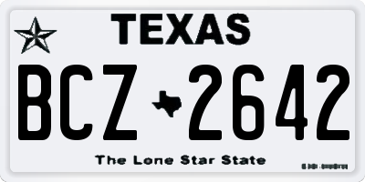 TX license plate BCZ2642