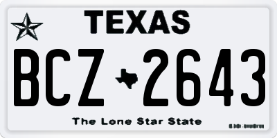 TX license plate BCZ2643