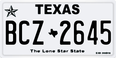 TX license plate BCZ2645
