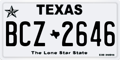 TX license plate BCZ2646