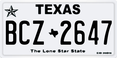 TX license plate BCZ2647