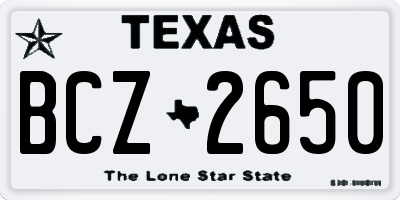 TX license plate BCZ2650