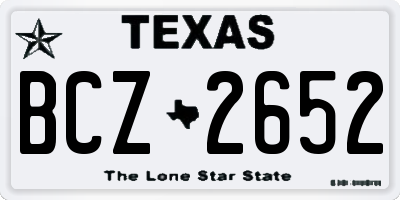 TX license plate BCZ2652