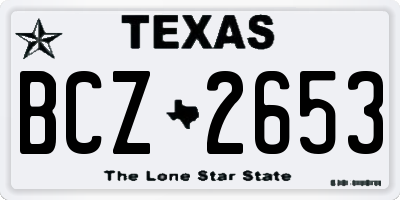 TX license plate BCZ2653