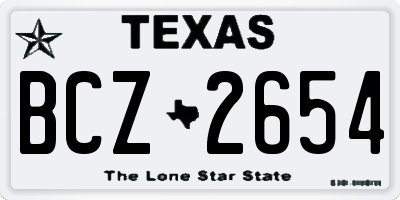 TX license plate BCZ2654