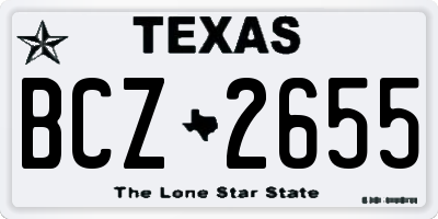 TX license plate BCZ2655