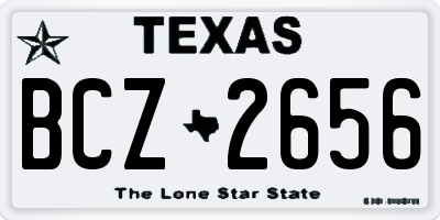 TX license plate BCZ2656