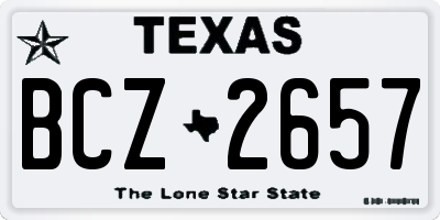 TX license plate BCZ2657