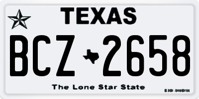 TX license plate BCZ2658