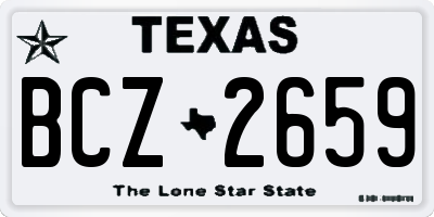 TX license plate BCZ2659