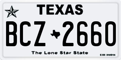 TX license plate BCZ2660