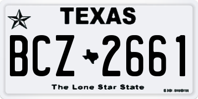 TX license plate BCZ2661