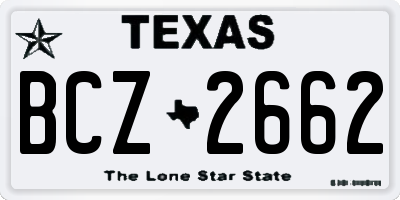 TX license plate BCZ2662
