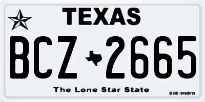 TX license plate BCZ2665