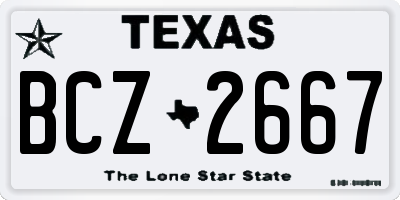 TX license plate BCZ2667