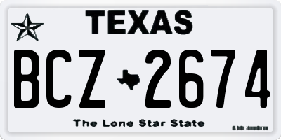TX license plate BCZ2674