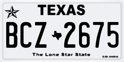 TX license plate BCZ2675